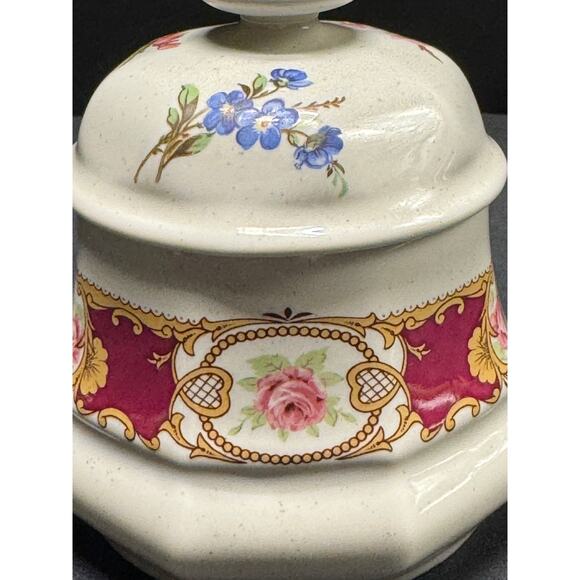 Vintage Covered Jar Trinket Box Sugar Bowl – 4" Tall - Picture 9 of 14